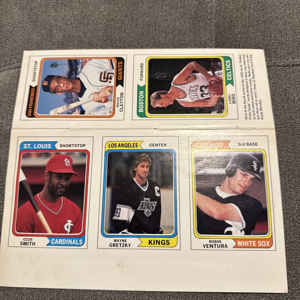 1992 Baseball Card Price Guide Monthly Uncut Sheet
